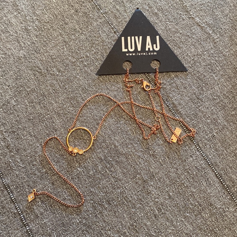 Luv AJ rose gold long necklace